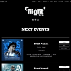 Nightclub Dark Google Sites template preview